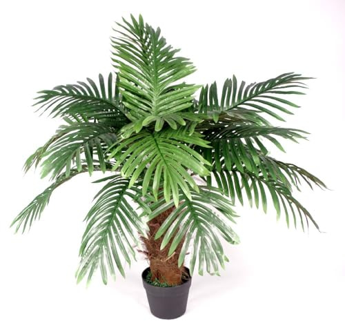 Leaf Design UK Kunstpalme,LEAF-7075 realistisch, extra groß, 100cm Brown Trunk