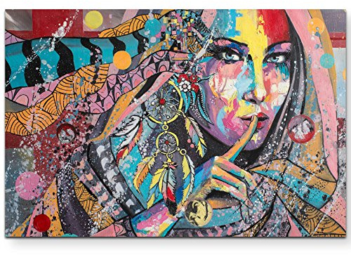 Paul Sinus Art Leinwandbilder | Bilder Leinwand 120x80cm abstraktes Frauen Portrait – Traum