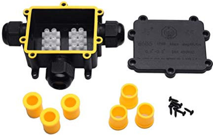 YS Junction Box Outdoor Waterproof IP68 3-Way Line M25 Cable Connector Wire Range 4-8mm 8-12mm 10-14mm Power Cord External Sleeve Coupler Protection Box