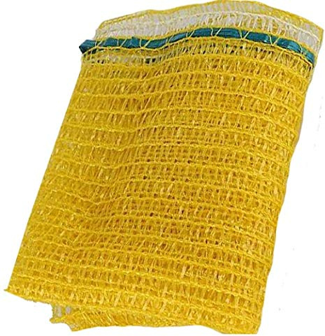 Vrysac - x200 Bolsas de Malla para 5 Kg de Fruta o Frutos Secos-Sacos Malla Raschel para Naranjas, Cebollas, Patatas, Limones o Nueces-Cinta en boca-Color Amarillo