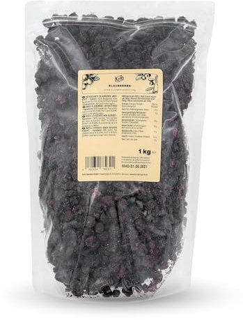 KoRo - Mirtilli senza zuccheri aggiunti 1 kg - non dolcificati - confezione risparmio - nello yogurt o per i dolci