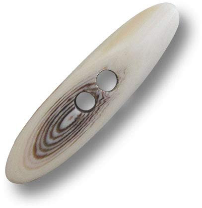 Knopfparadies - 4er Set Flache Knebelknöpfe aus Kunststoff - Farbe Fast wie Milchkaffee. Ø: ca. 18x70mm!