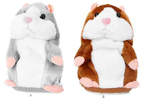 STOBOK 2 Stück sprechender Hamster Maus Plüschtier Nach Sagen plüsch Hamster wiederholt was du sagst Talking Interaktives Spielzeug für Kinder Jungen Mädchen Geburtstag Geschenk 16CM