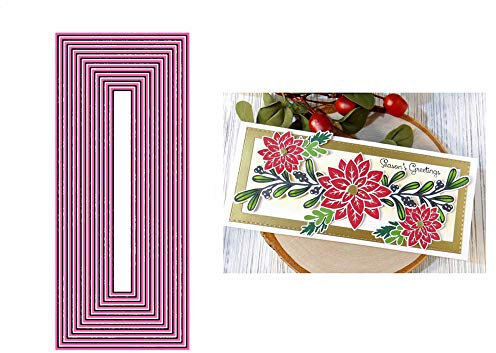 CYFUN DESIGN Rechteckrahmen Metall schneidwerkzeug Stanzbögen für die Kartenherstellung Prägeschablone Scrapbooking Papier Handwerk handgefertigte Fotoalbum Dekor DIY Siegel Vorlage