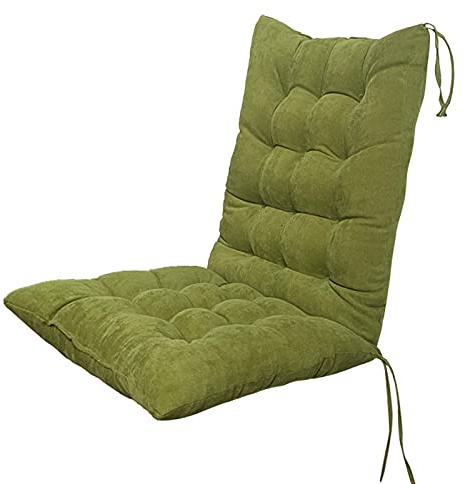 EXQULEG Niedriglehner Stuhlauflage, Kissen Gartenstuhl Auflage Sitzkissen, Outdoor Stuhlkissen Bankauflage Rückenkissen Sitzpolster, 40x90x8cm (Grün)
