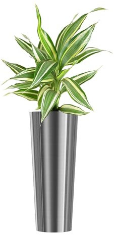 wuuhoo® Pflanzkübel Holly in Silber & Roségold aus Edelstahl - wetterfeste Bodenvase, Blumenkübel frostbeständig für Innen & Außen mit Pflanzeinsatz, Pflanzentopf - Maße: Holly: 29 x 70 cm