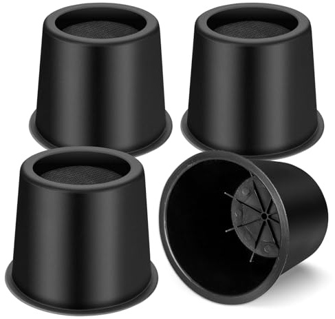 MixDora Round Bed Chair Risers With Foam Pads Furniture Raisers Lifter for Desks Couches Sofas Table Set of 4 (3 Inches)