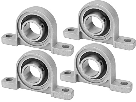 HiPicco Pillow Block Bearing, 4Pcs KP005 Flange Mounted Pillow Bearings - Bore 25mm/0.98 ID Self Alignment Zinc Alloy Plummer Block Bearing for Diameter 25mm Linear Shaft Rod