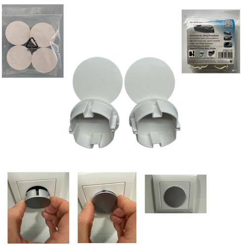 4 Stück STECKEL weiß 19.B4 Staubschutz Deckel Steckdosendeckel Abdeckung für saubere Schuko-Steckdosen Steckdosenleisten Mehrfachsteckdosen Spritzschutz für Hotel und Firma