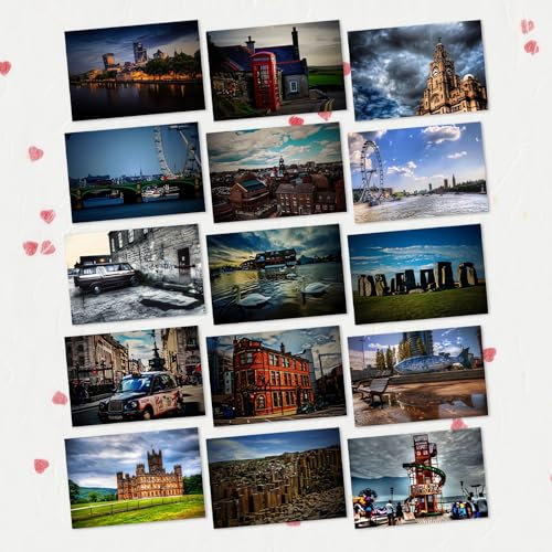 WATSKY UK LOMO Postkarte, London Landmarks, London Eye, Big Ben, Stonehenge Box Karten (15 Stück)