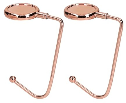 kwmobile Taschenhalter für Tisch - 2x Handtaschenhalter für Tisch - Taschenhaken - Taschen Aufhänger - Taschen Halter Haken - Tischhaken Set Rosegold