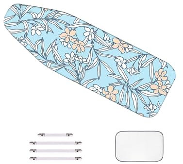 WTAIS Extra Grande - Funda para Tabla de Planchar 160x60cm, Engrosada - Diseño 2 En 1 Estampado Azul Super Penetración del Vapor - Cubierta Tablas Planchado, con Cierres