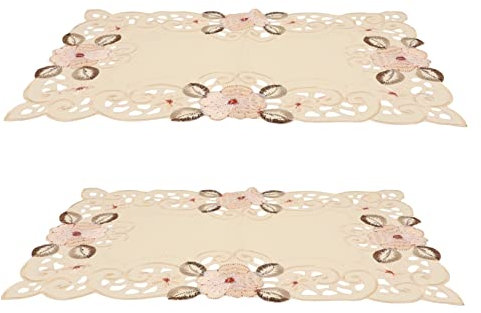 LIFKOME 1 Set 2 Stück Tischset Häkeldeckchen Häkelschal Leinentischdecke Spitzentischdecke Waschbare Tischsets Bestickte Tischset Partystoff Polyester-Papiertischdecke Esstisch