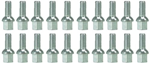 Felgen-de 20 x Radschrauben Radbolzen M14x1,5x27 R13 Kugelbund SW17 Silber Verzinkt Güteklasse 10.9 kompatibel mit Audi A1 A2 A3 A4 A5 A6 A7 A8 R8 S8 RS4 RS6 S6 Q7 RS3 Q3 Q5 S5 TT TTS