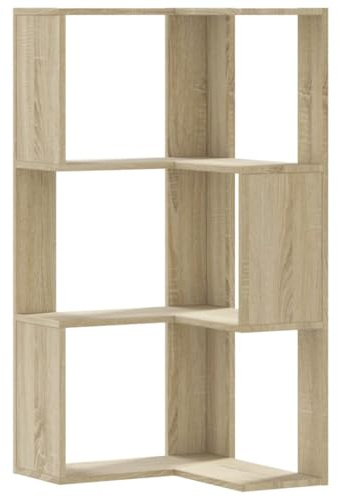 vidaXL Eck-Bücherregal 3 Böden Sonoma-Eiche 50x50x102 cm Holzwerkstoff