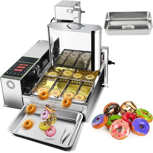 CYMYYDS Commercial Automatic Doughnut Machine, Digital Donut Fryer, Mini Donuts Maker, 50~220°C Temperature Adjustment, for Kid-Friendly Breakfast, Snacks, Desserts