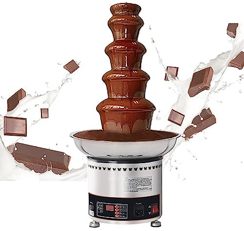 WOTZOV Fontaine à Fondue au Chocolat à 4/5/6/7 Niveaux, Machine à Cascade de Chocolat Commerciale en Acier Inoxydable, avec contrôle de la température, pour Ranch, Machine à fon,5 Niveaux