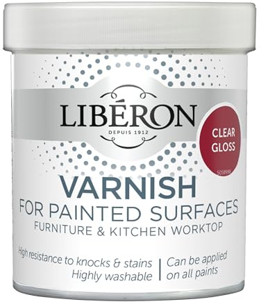 Libéron Varnish for Painted Surfaces - Protective Top Coat - Stain & Stain Resistant - Long-Lasting Finish - Quick Drying - Clear Gloss 500ml