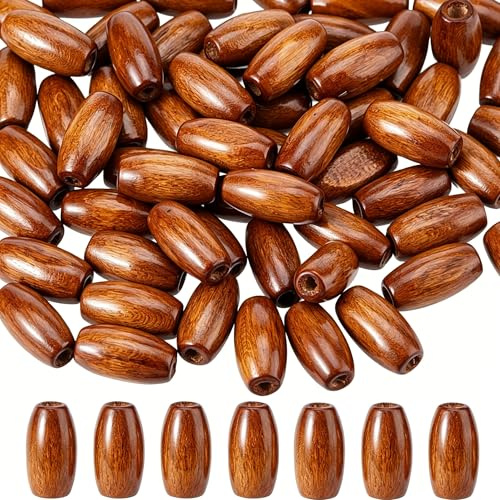 DICOSMETIC 600 Stück Große Ovale Holzperlen Natürliche Holzperlen 15x7mm Holz Perlen zum Basteln Braune Holz Zwischenperlen Für Die Schmuckherstellung