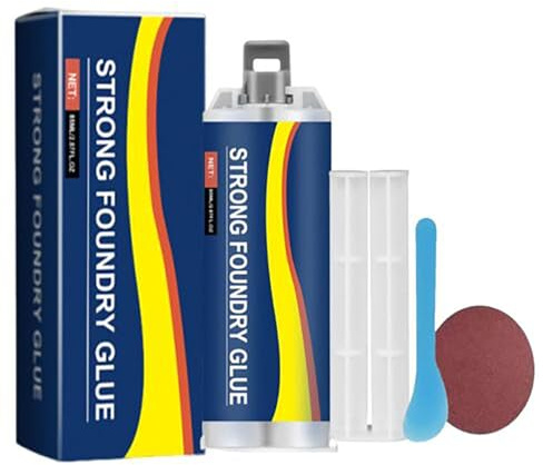 Strong Foundry Glue for Metal, AB Metal Glue Heavy Duty Weld Glue,Heat Resistant Super Glue for Metal Adhesive,Plastic Steel Ceramics Tiles Leak Sealing Enhanced Casting Glue for All Surfaces (1 Set)