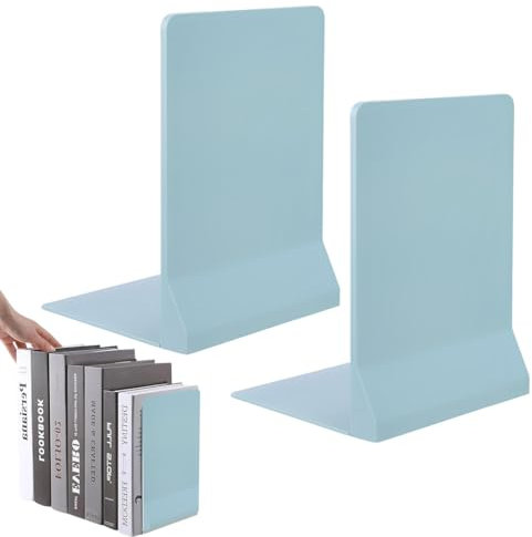 Pieghevole Fermalibri, Reggi Libri per Mensole in Antiscivolo, 2 pezzi Ferma Libri, blu Reggilibri, Reggi Libri per Libreria Porta Libri da Scrivania Accessori per Scuola Ufficio(177 x 133 x 119 mm)