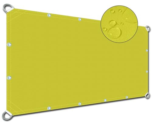 Large 6x8m UV Protection Garden Sun Shade Sail for Backyards Balcony Beach Camping Durable Weatherproof Lean to Pergola in Yellow Green
