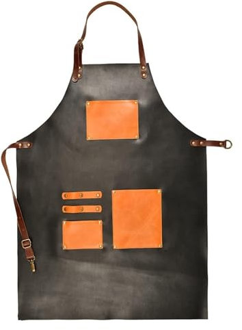 HLHLH Robuste Werkzeugschürze mit Taschen, strapazierfähiges gewachstes Segeltuch for Küche, Garten, Töpferei, Handwerkswerkstatt, Garage