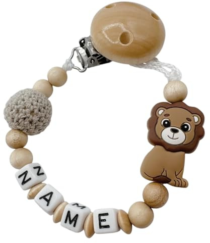 personalisierte Baby Geschenk Mädchen Junge Löwe (Braun)
