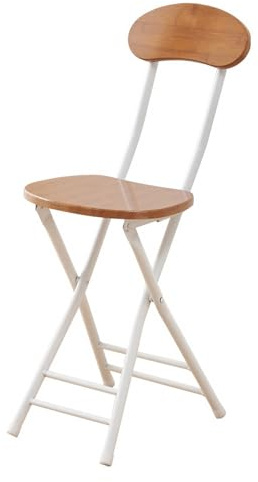 DECAKE 17,7 Zoll Klappbarer Barhocker aus Holz mit Rückenlehne, Klappbarer Frühstücksstuhl für Erwachsene, Tragbarer Stuhl in Thekenhöhe für Küche, Schlafsaal, Café (Braun)