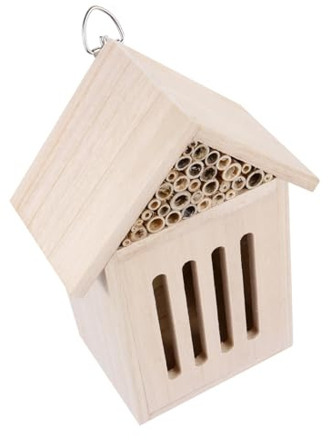 Toyvian Casa de Insectos Madera para Jardín Hotel de Abejas Colgante para Protección de Insectos Nido Refugio de Abejas para Huerto