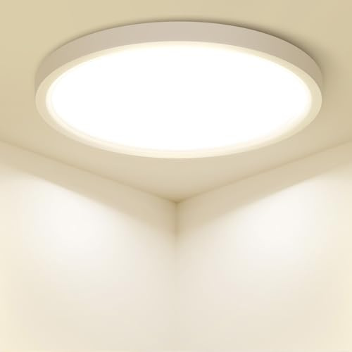 zemty Deckenlampe LED Deckenleuchte Flach, 24W 2400LM 5Farben-2700K/3000K/4000K/5000K/6500K Lampen Decke, Ø30x1.7cm Ultra Dünn Rund Schlafzimmerlampe für Kinderzimmer Küchen Badezimmer