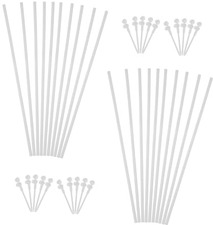 TOYANDONA 40 Sets Plastic Pinwheel Rods Thickened Creative Windmill Making Rods Portable Design White Parts for Windmills for Beaches School Teaching Activities