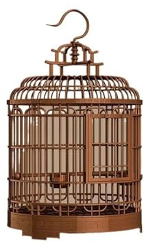 Bequem Vogelkäfig, rund, Papageienkäfig aus Kunststoff, for Papageien und Kanarienvögel, Zuchtkäfig, einlagig, Zierkäfig Praktisch