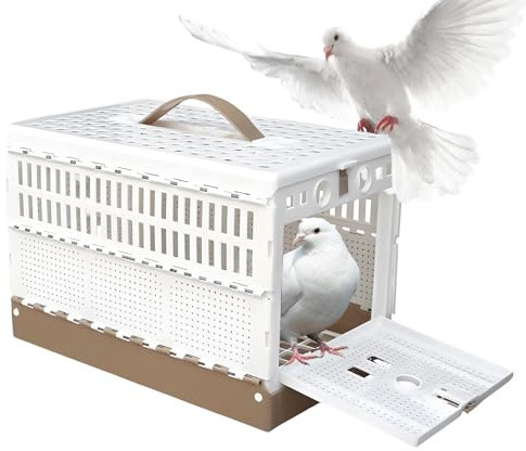 Genérico Faltbarer Käfig mit Doppelverschluss, Papageienkäfig, Vogel-Transportbox | Verwendung im Innen- und Außenbereich, Reisen, Transport, Garten und Domestizierung, Vogelkäfige