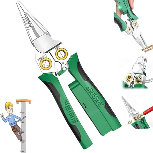 Crimpadora Y Pelacables 8 En 1,wire Strippers with Electricity Measurement Function,8 In 1 Wire Stripper Twister for Cutting and Pulling Wires Cable Scissors,Cable Scissors for Scraping-A