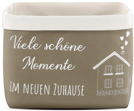 Xuniea Cestino per Pane Regalo per Trasloco Regalo di Inaugurazione della Casa Borsa del Pane in Tessuto(Verde Bianco,Viele schöne Momente IM NEUEN ZUHAUSE)