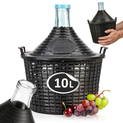 SUPERBUTELKI.PL Palloncino da vino – contenitore per fermentazione in plastica – ideale per attaccare, conservare e fermentare (collo stretto da 10 l)