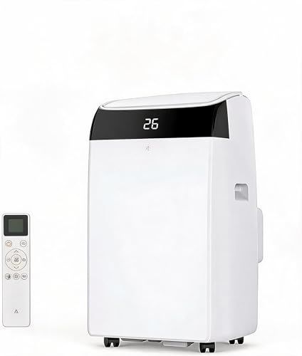 10000 BTU Portable Air Conditioner, 2-in-1 Operation Design, 24H Timer, 3-in-1 Mobile AC Unit with Cooling, Energy Saving Cooling System, Eco-Friendly Refrigerant for Bedroom, Home, Office, White Top