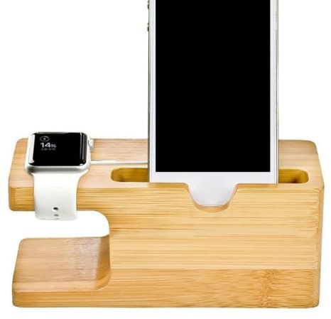 Stazione di Ricarica per Telefono Supporto stabile antigraffio in legno | Stazione di ricarica per smartphone e smartwatch Per camera da , comodino, comò, adulti e studenti universitari