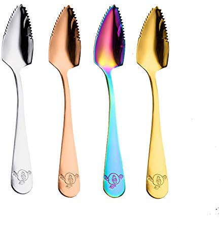 Choary Grapefruit-Löffel, Regenbogen-Grapefruit-Löffel, 15,2 cm, Metall, Edelstahl, Regenbogenfarben 4colorA