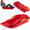 KADAX Kunststoffschlitten, Schneebob 85x40x18cm, Schneerutscher mit Bremsen, Kinderschlitten aus Plastik, moderner Lenkschlitten, Rodelschlitten, Schneebob (Rot)