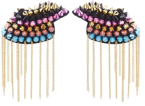 SUPERFINDINGS 2 Pz Spallina Perline di Cristallo Catena Oro Chiaro Nappa di Ferro Staccabile Spalline Retro Strass Spalla Distintivi con Spilla Abito Medaglia Accessori per Uomo Donna