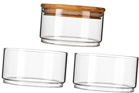 UPKOCH Saladier Transparent en Verre Couvercle, Conteneur Empilable et Gain de Place pour Rangement de Fruits et Aliments à Domicile Restaurant