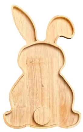 Shape Cutting Board, Wooden Easter Bunny Serving Tray, Candy Bowl, Shape Plate for Salad, Spring Holidays, Rabbit