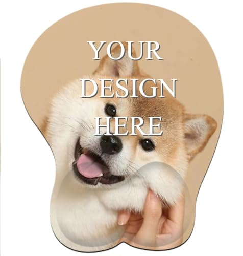 Tapis de souris personnalisé avec support de poignet, tapis de souris ergonomique personnalisé, ajouter des photos et du texte personnalisés, base antidérapante, coussin en gel confortable pour bureau