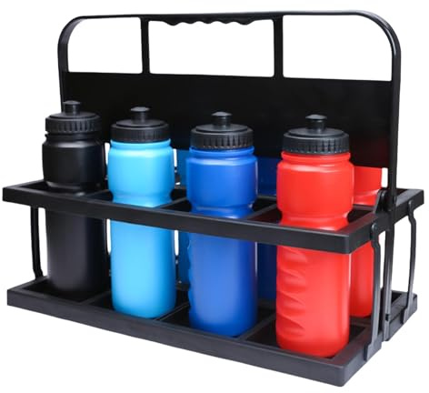 Wasserflaschen-Tragetasche, Sportflaschen-Tragetasche, faltbarer Träger, Kistenflaschenhalter, Bierflaschenkartonträgerhalter, Wasserflaschen-Organizer, hält bis zu 8 Flaschen, Schwarz , Refer to