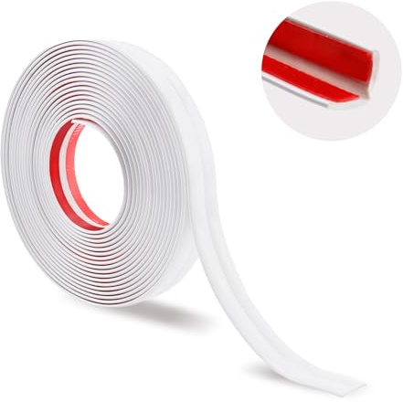 OMCGG 6M/20FT Peel and Stick Tile Trim Wall Trim, Flexible Moulding Trim | Plastic Edging Trim Self Adhesive Caulk Strip for Cabinet Countertop Ceiling Floor Board Ceilings Windows Tile Edge (White)