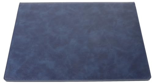 Sosoport Organiseur de Portfolio A4 en Cuir Synthétique Bleu Marine Dossier Professionnel Multifonction Fermeture Magnétique Chemise de Classement pour Documents et Contrats Usage