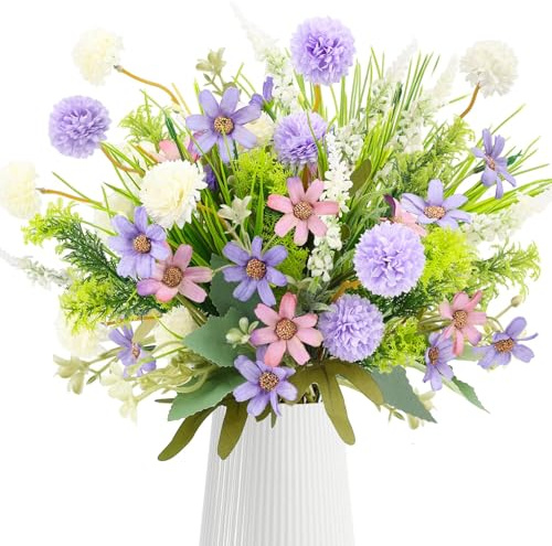 TYL&TYS Kunstblumen wie echt, Künstlicher Blumenstrauß, Seidenblumen Lila | 11 Zweige (Hortensie, Lavendel). 30-52cm, Biegsam. Pflegeleicht, Realistisch.