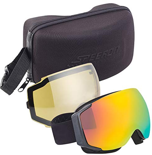Speeron Wintersport: Ski- & Snowboard-Brille mit Panorama-Sicht & kratzfestem Revo-Glas (Ski-Kontrast-Brille, Schi, Damen)